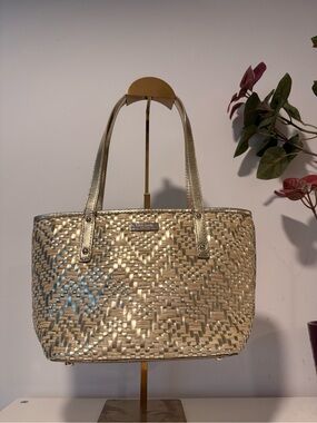 Kate Spade New York Woven Tote Bag - Gold